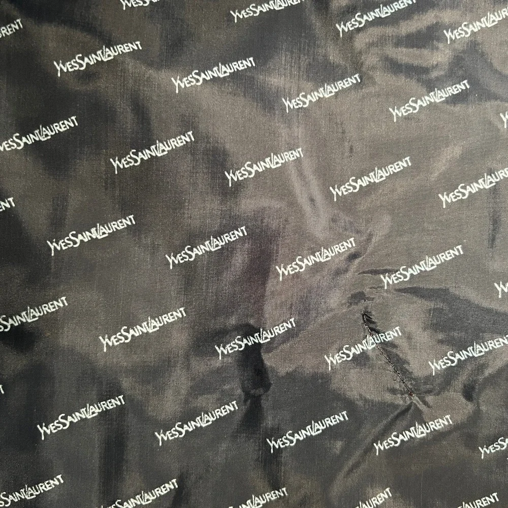 VTG Yves Saint Laurent Garment Suit Bag YSL Navy Blue Leather Travel USA GUC 90s